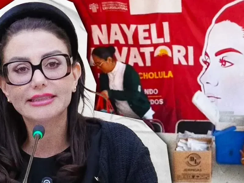 Nay Salvatori utiliza vacunación del IMSS en San Pedro Cholula para promoción personalizada