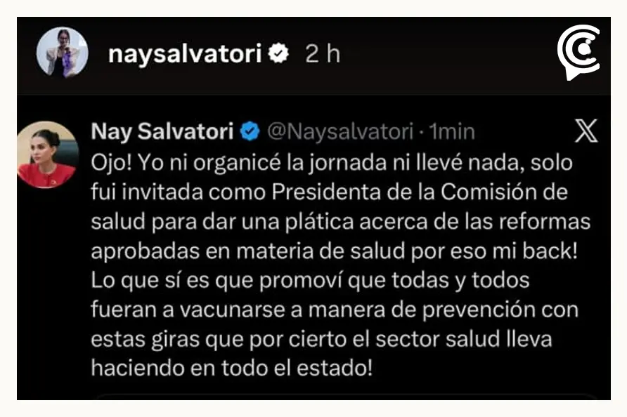 Nay Salvatori justifica uso de su imagen en vacunación del IMSS Cholula