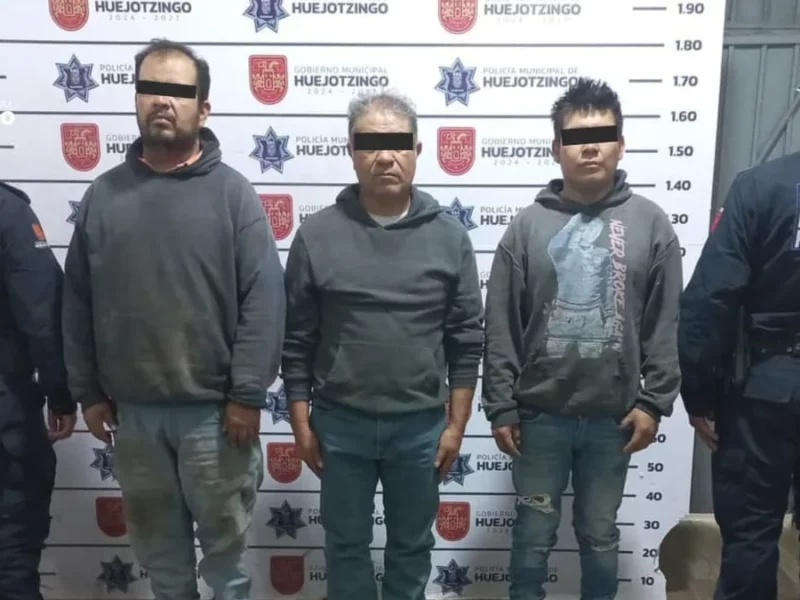 SSC de Huejotzingo mantiene mano firme: aseguran a sujeto con droga y a tres más por quebrantamiento de sellos