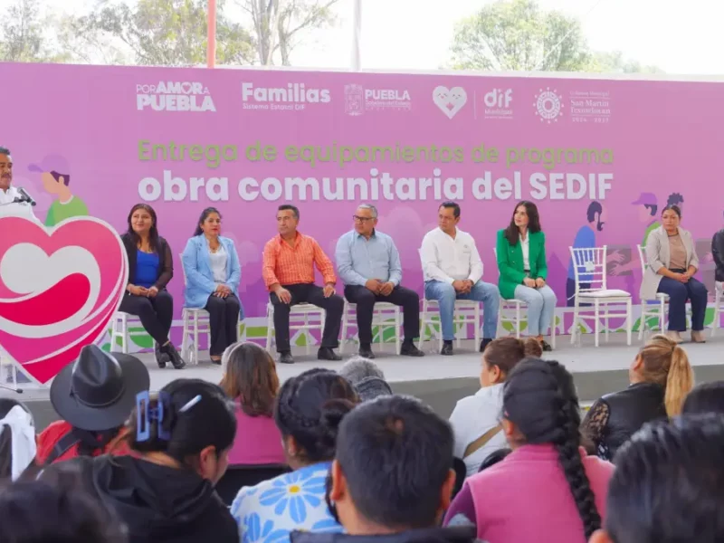 Texmelucan es sede de la entrega de equipamiento del Programa Obra Comunitaria del SEDIF