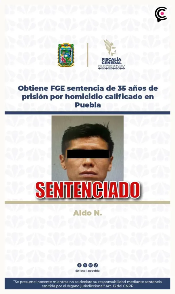 Dan 35 años de cárcel a homicida en Puebla; mató a víctima con materiales de construcción