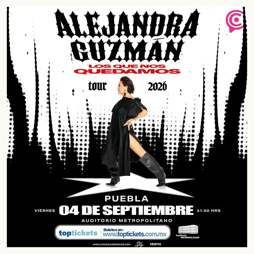 Alejandra Guzmán llega con nueva gira al Auditorio Metropolitano Puebla 2026