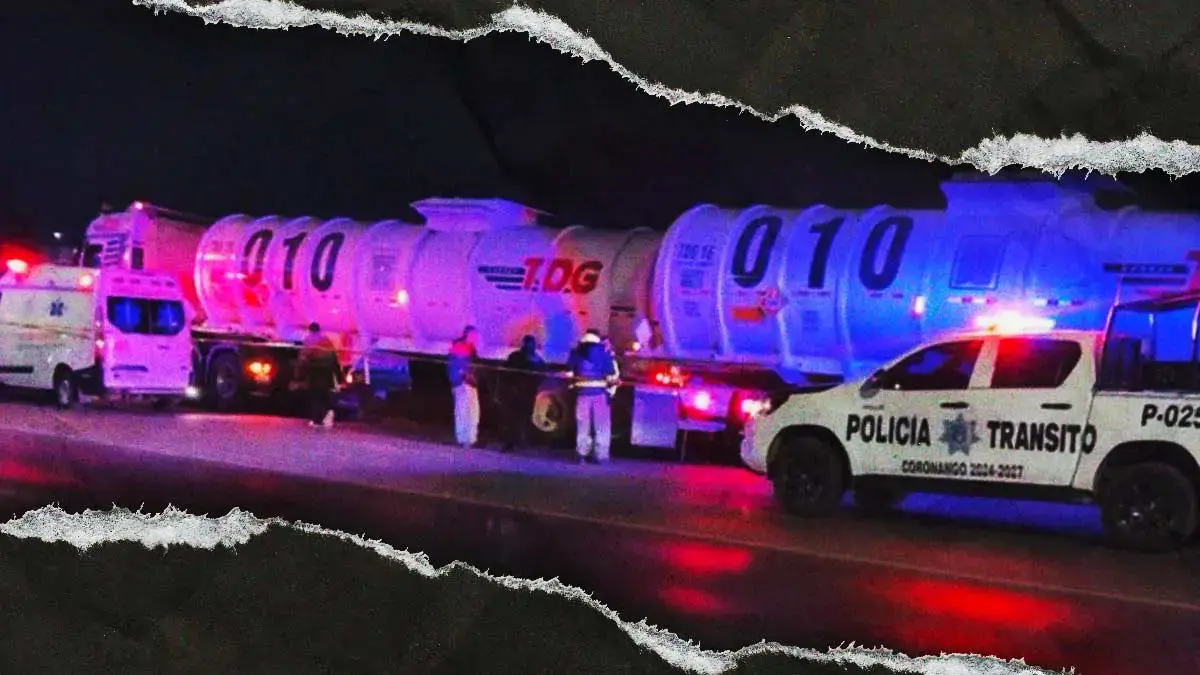 Hombre murió aplastado por pipa de doble remolque en Periférico Ecológico de Puebla