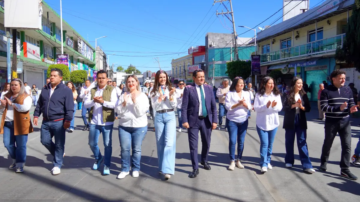 Gran participación en el desfile de inicio de primavera 2026 en Texmelucan