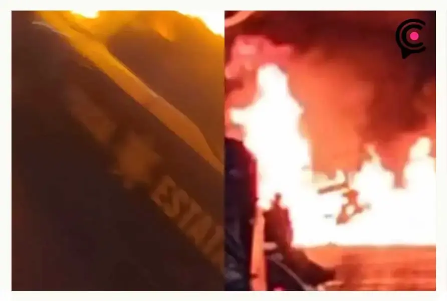 Muere policía estatal tras choque e incendio de su patrulla en la autopista México-Puebla