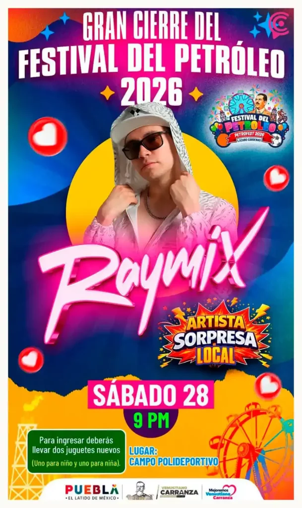 Raymix denuncia robo en su camerino durante concierto en Venustiano Carranza, Puebla