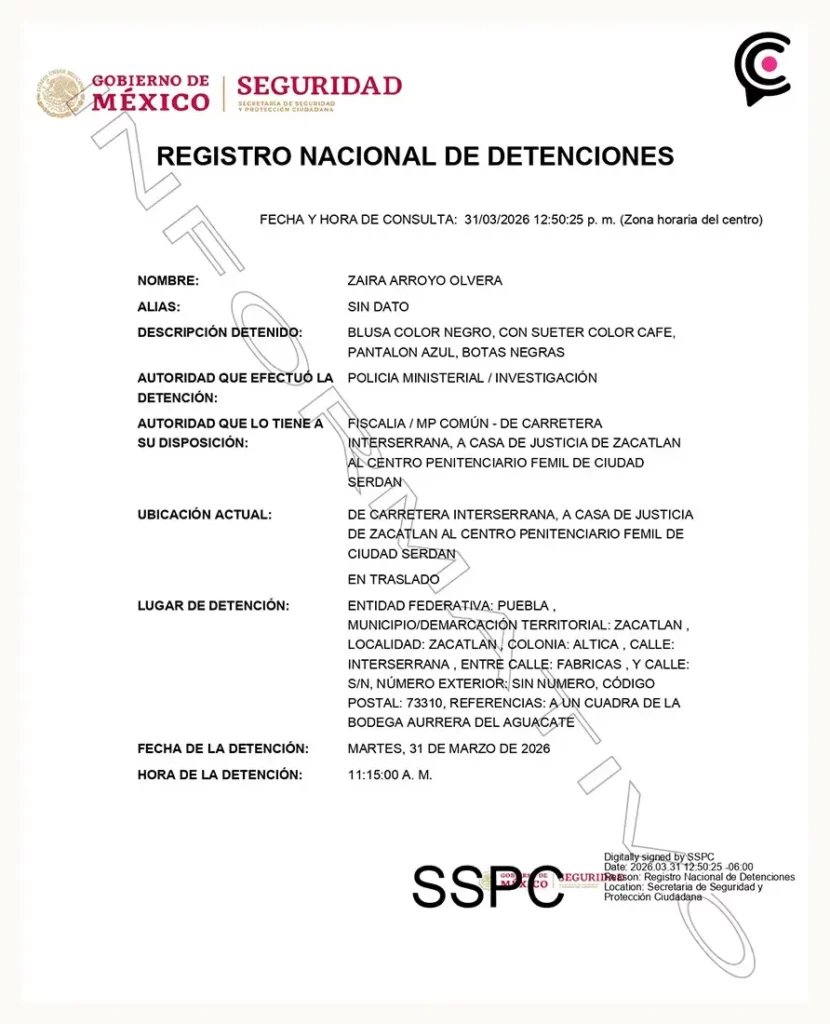 Detienen a exreina de la Feria de la Manzana de Zacatlán vinculada a millonario fraude