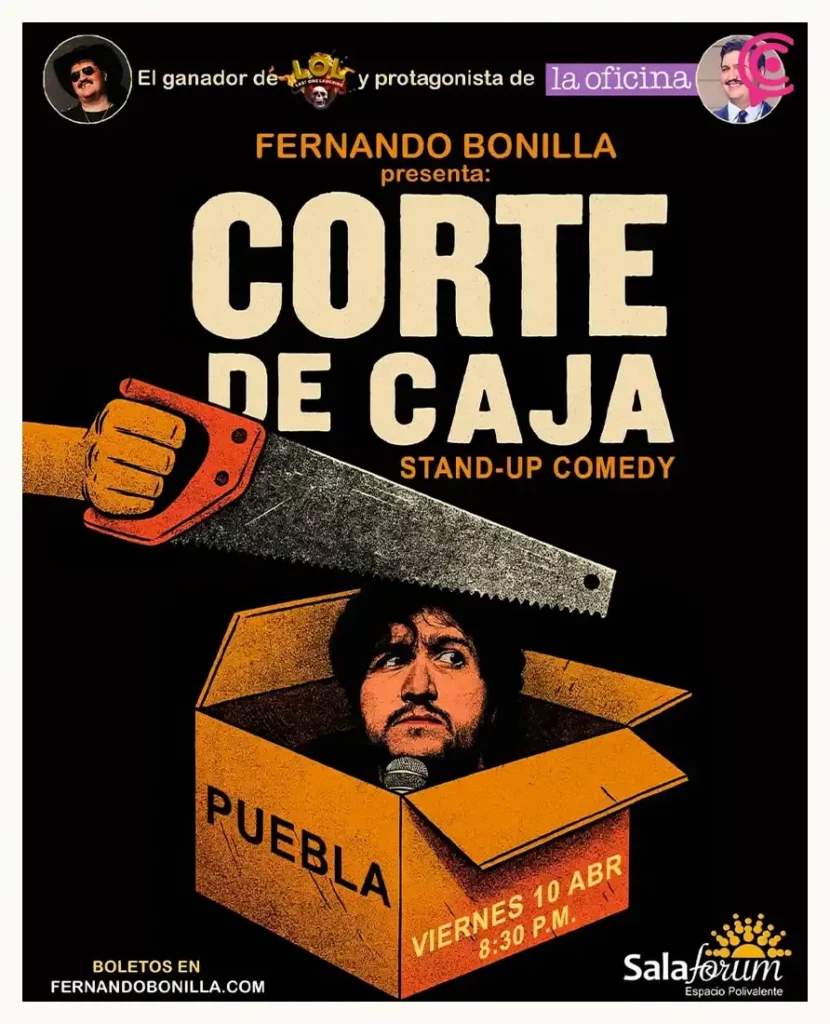 Fernando Bonilla promete una noche de diversión en Puebla con show “Corte de caja"