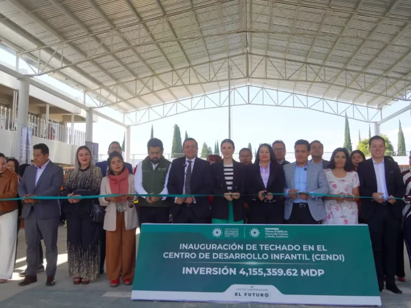 Inaugura alcalde Juan Manuel Alonso techado del CENDI Texmelucan con inversión superior a los 4.1 mdp
