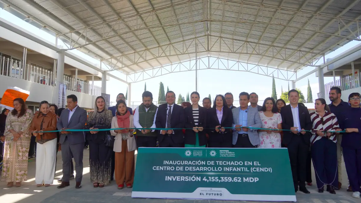 Inaugura alcalde Juan Manuel Alonso techado del CENDI Texmelucan con inversión superior a los 4.1 mdp