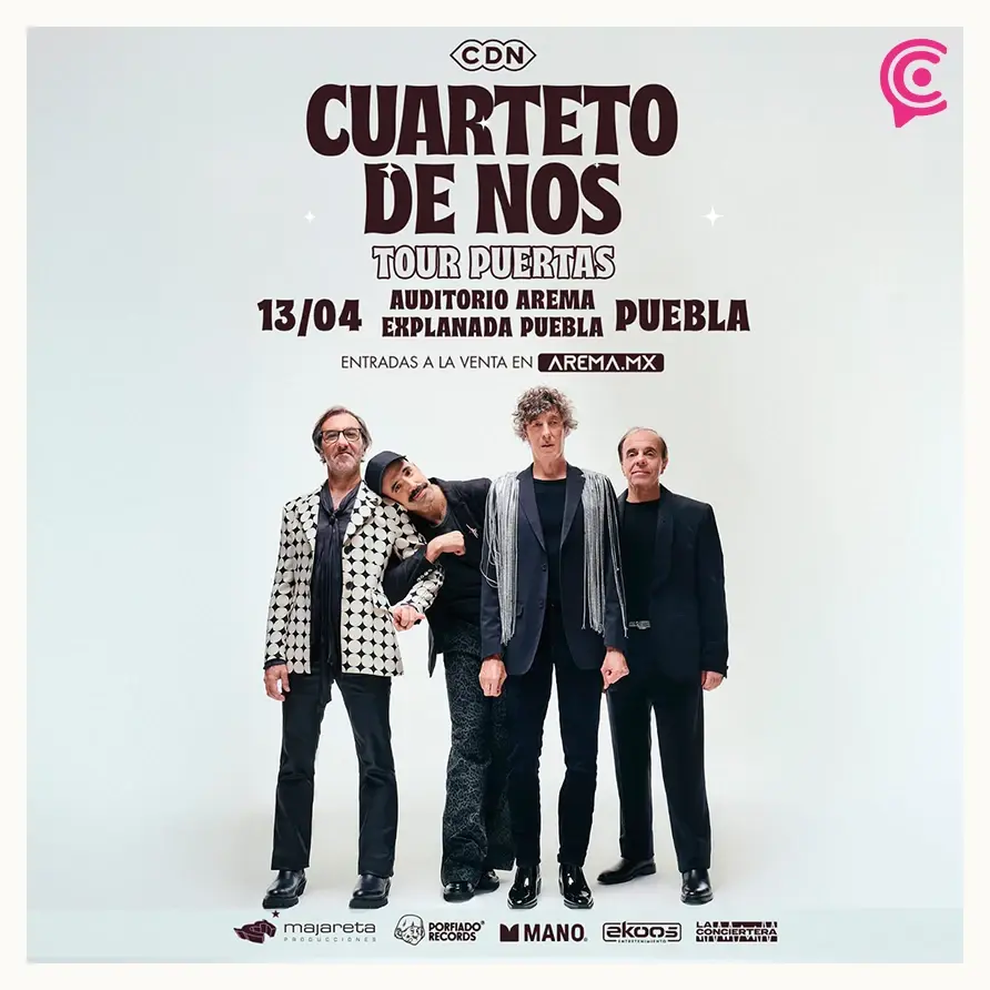Cuarteto de Nos anuncia concierto en Puebla este 2026; fecha, sede y precios de boletos  