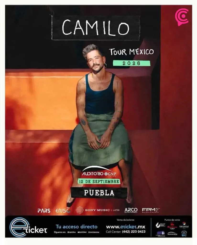Camilo anuncia concierto en Puebla este 2026; fecha, sede y precios de boletos