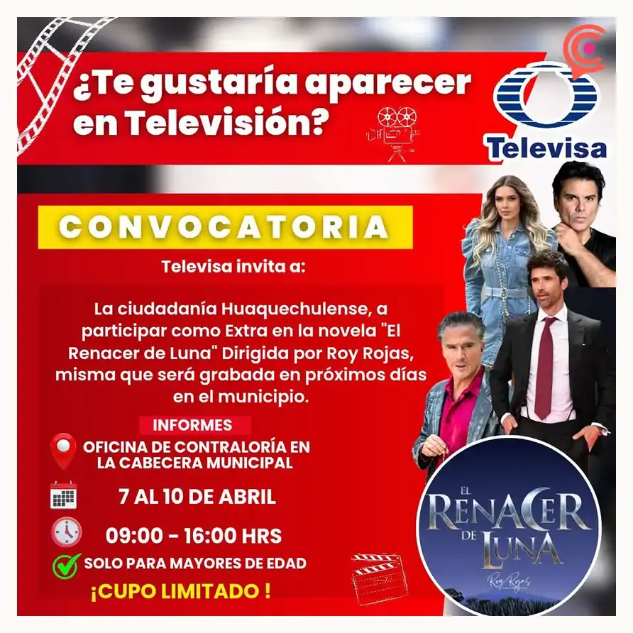 Buscan extras en Huaquechulan para telenovela El Renacer de la Luna de Televisa