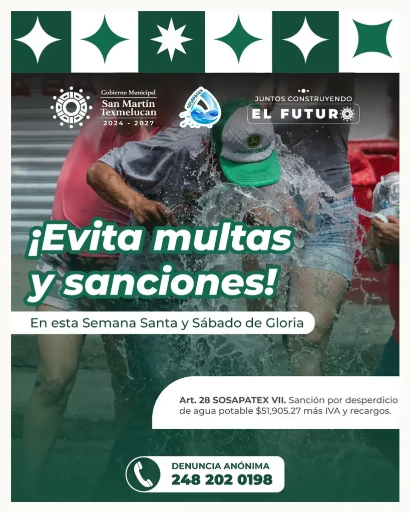 Gobierno de Texmelucan y Sosapatex refuerzan llamado al cuidado del agua durante Semana Santa