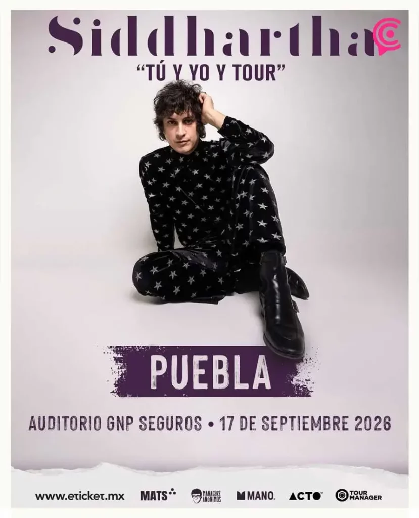Siddhartha anuncia concierto en Puebla con su gira “Tú y Yo Tour” 2026