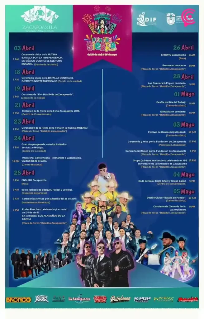 Anuncian Feria de Zacapoaxtla 2026; habrá actividades culturales, gastronómicas y conciertos