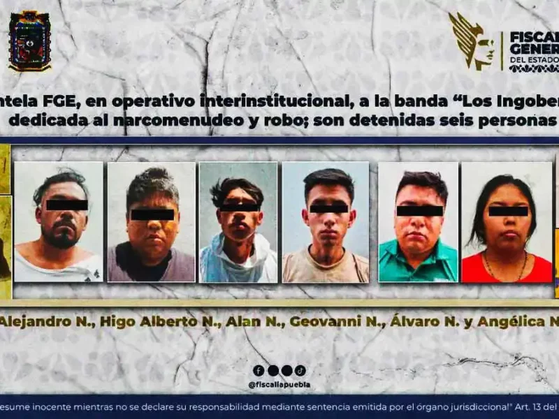 Fiscalía de Puebla detiene a seis personas durante operativo en El Porvenir