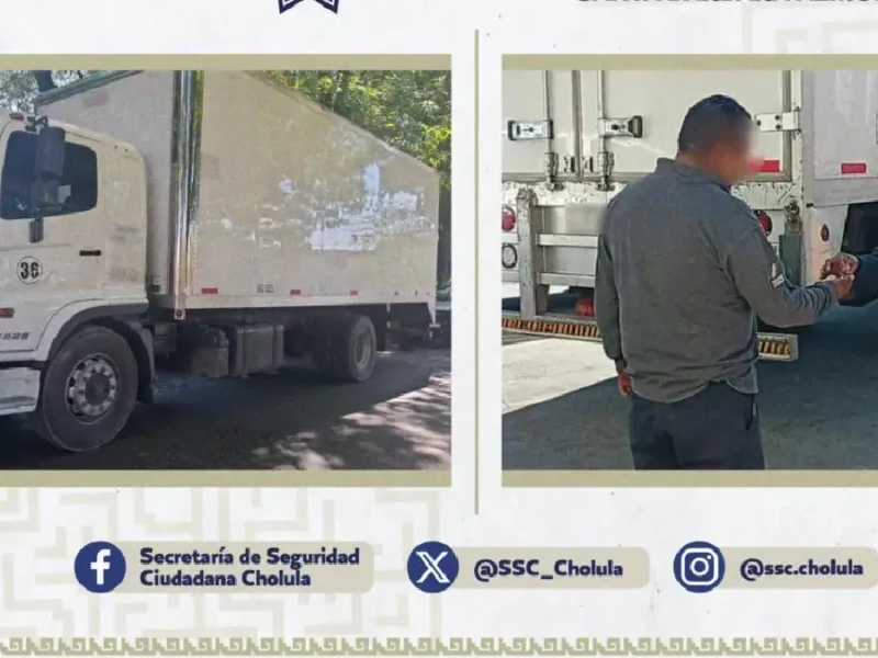 Policías Municipales de San Pedro Cholula ubican y recuperan tractocamión en Santa Bárbara Almoloya