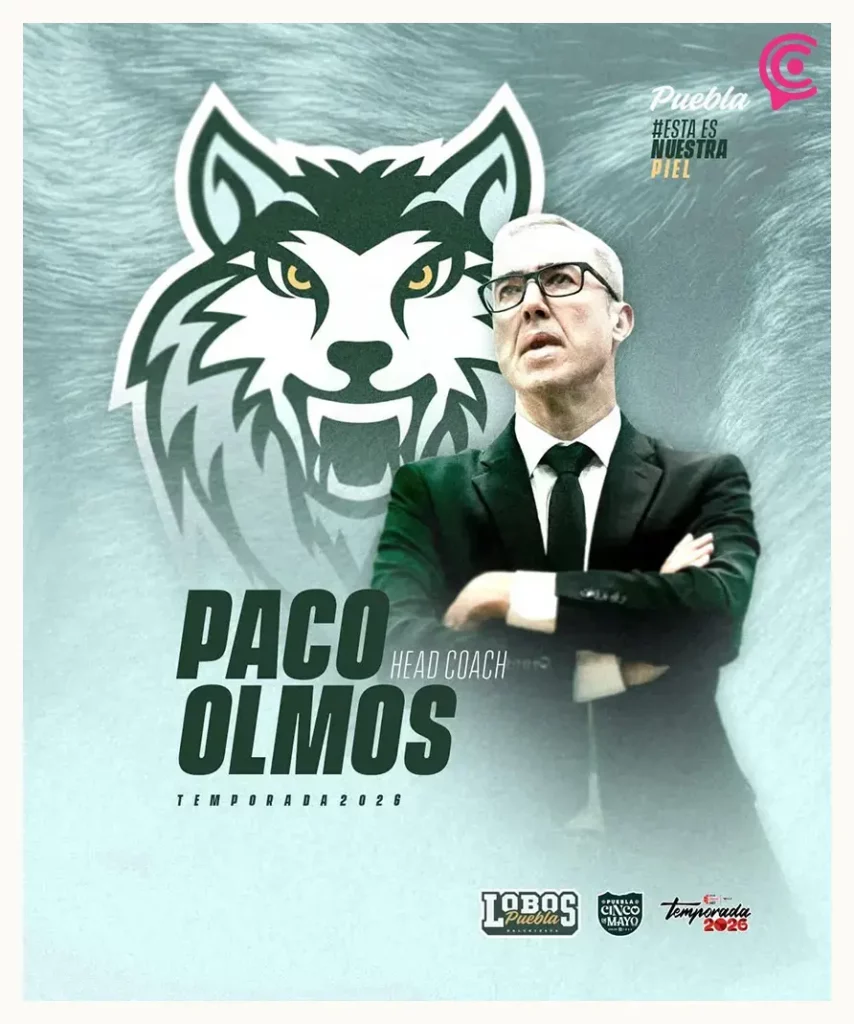 Lobos Puebla anuncia a Paco Olmos como su entrenador para debut en la LNBP
