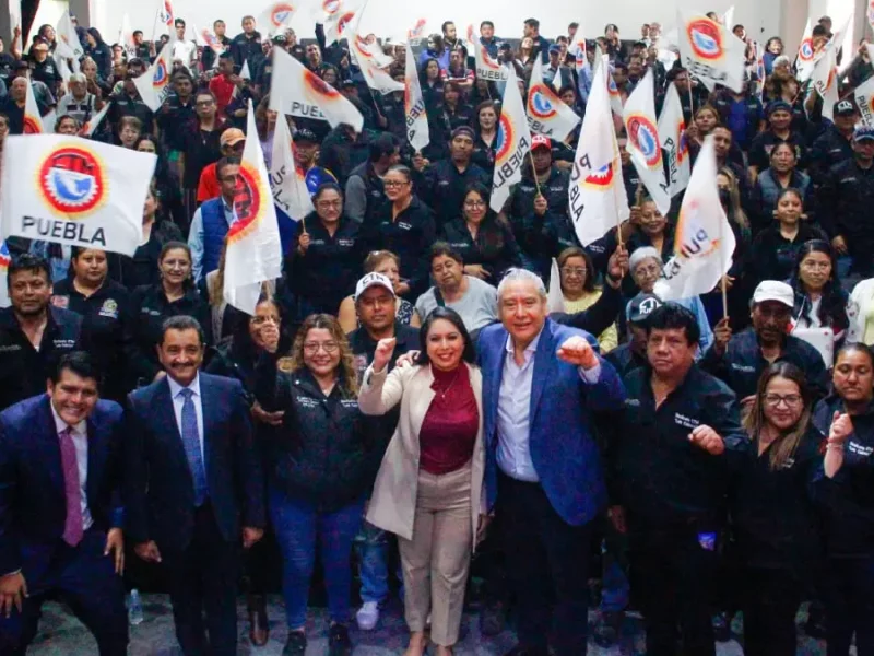 Anuncian Tonantzin Fernández y Leobardo Soto aumento salarial para trabajadores sindicalizados de San Pedro Cholula