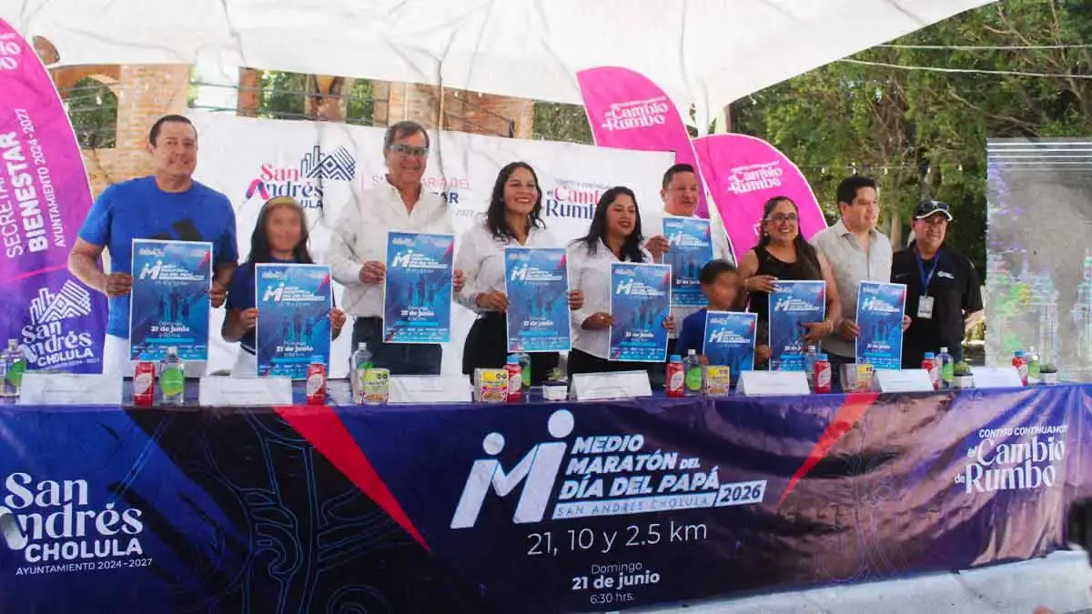 Presentan el Medio Maratón del Día del Padre 2026 en San Andrés Cholula