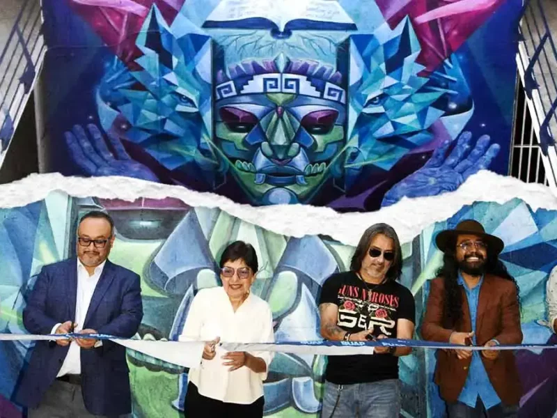 Lilia Cedillo inaugura “Geometría de la vida, tejido de saberes”, impresionante mural en Medicina BUAP
