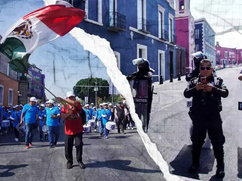 UNT denuncia represión y bloqueos en Casa Aguayo este 1 de Mayo en Puebla