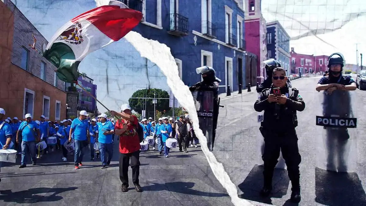 UNT denuncia represión y bloqueos en Casa Aguayo este 1 de Mayo en Puebla