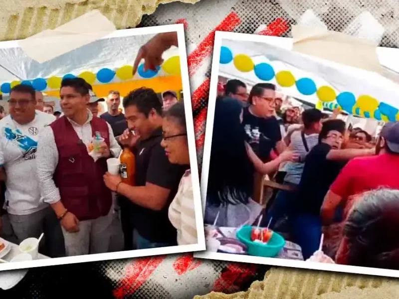 Filomeno Sarmiento agrede al alcalde Omar Muñoz durante celebración del Día del Niño en Cuautlancingo