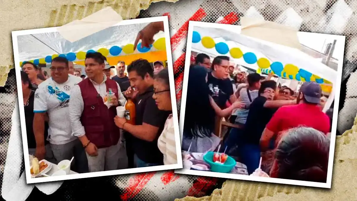 Filomeno Sarmiento agrede al alcalde Omar Muñoz durante celebración del Día del Niño en Cuautlancingo