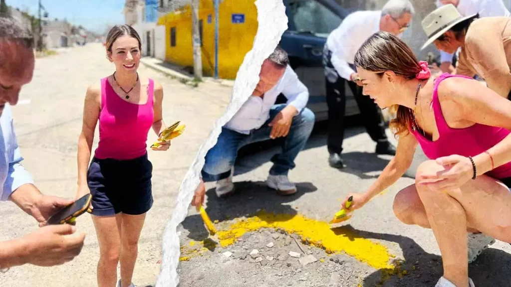 Gio de la Barreda interviene baches en el Distrito X para promocionarse rumbo a 2027