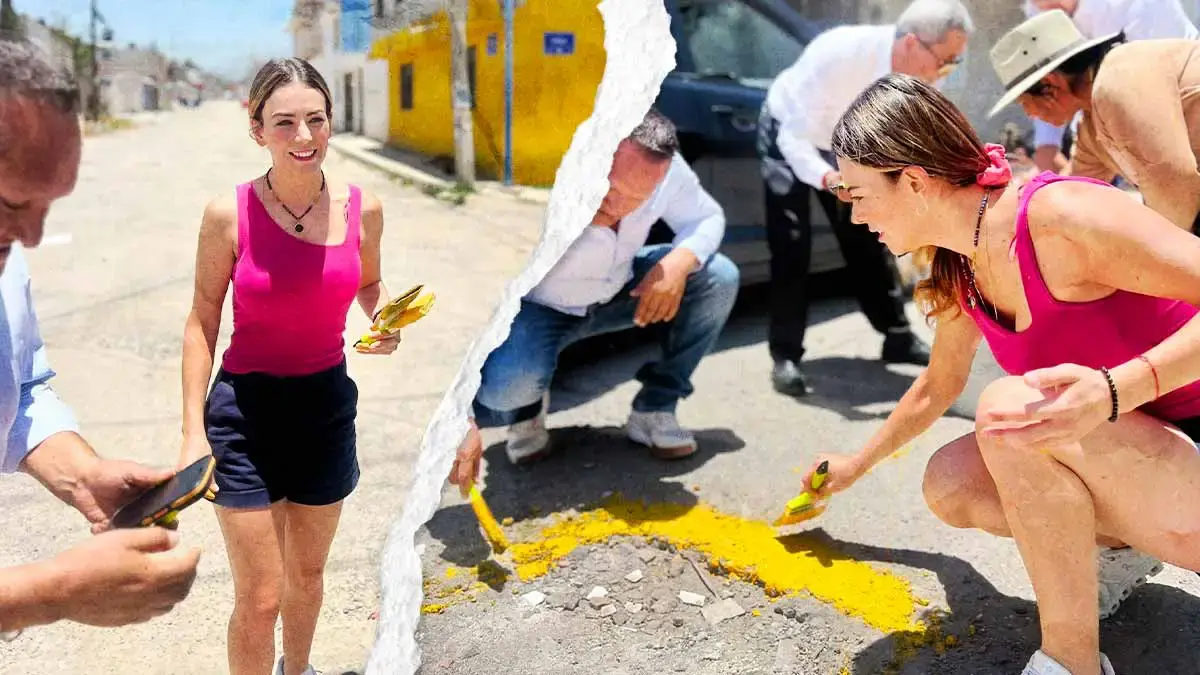 Gio de la Barreda interviene baches en el Distrito X para promocionarse rumbo a 2027