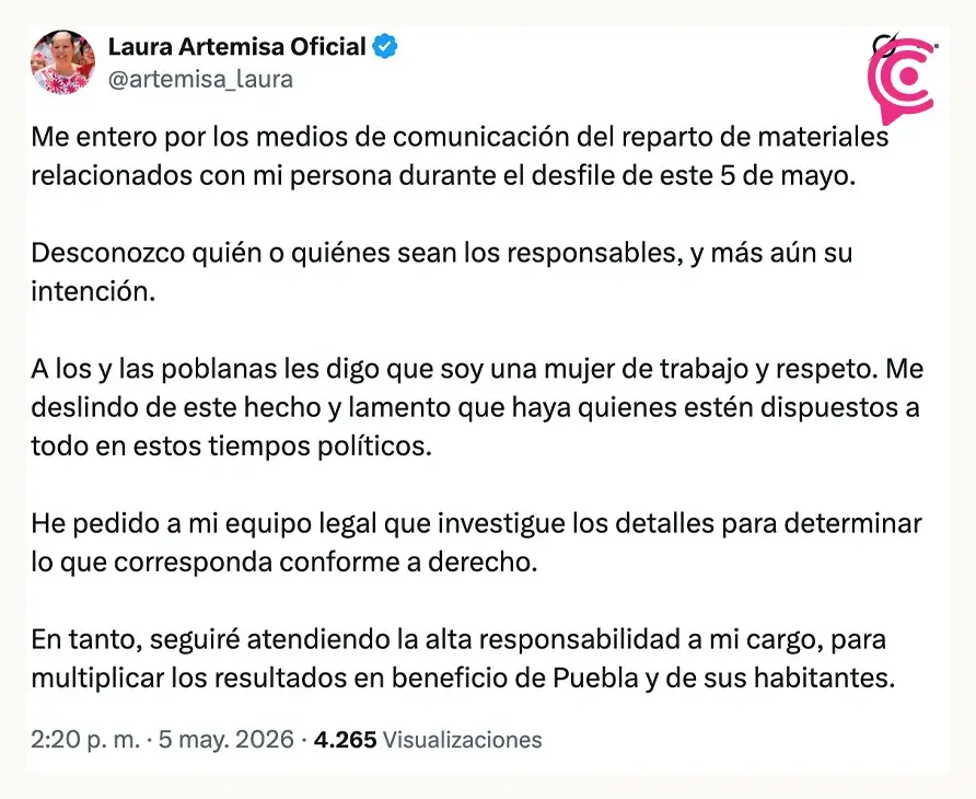 Laura Artemisa convierte el Desfile del 5 de Mayo en escaparate político con abanicos y loterías