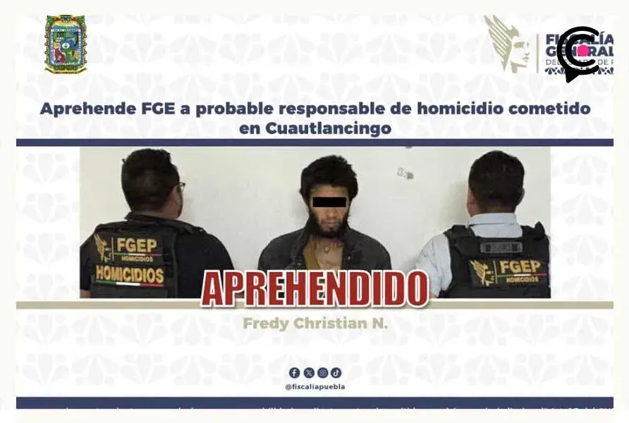 Detienen a presunto asesino de hombre enmaletado en Cuautlancingo