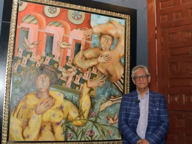 Recibe BUAP donación de pintura del artista José Bayro