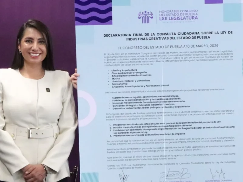 Realiza Congreso del Estado consulta ciudadana para la construcción de la Ley de Industrias Creativas de Puebla 