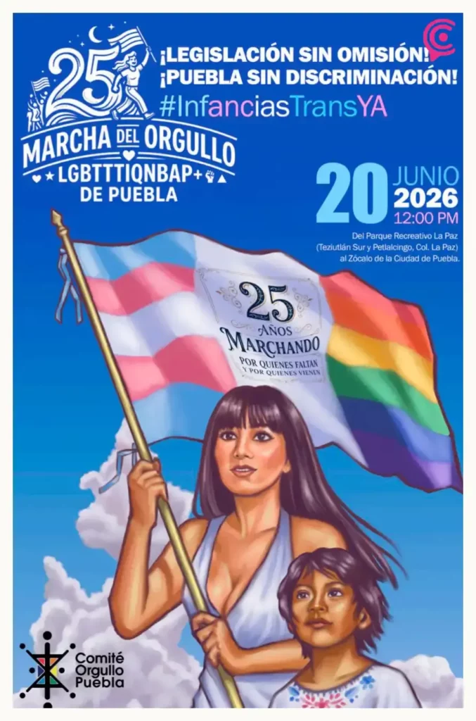 Marcha LGBT+ Puebla 2026 conmemora 25 años de lucha y diversidad
