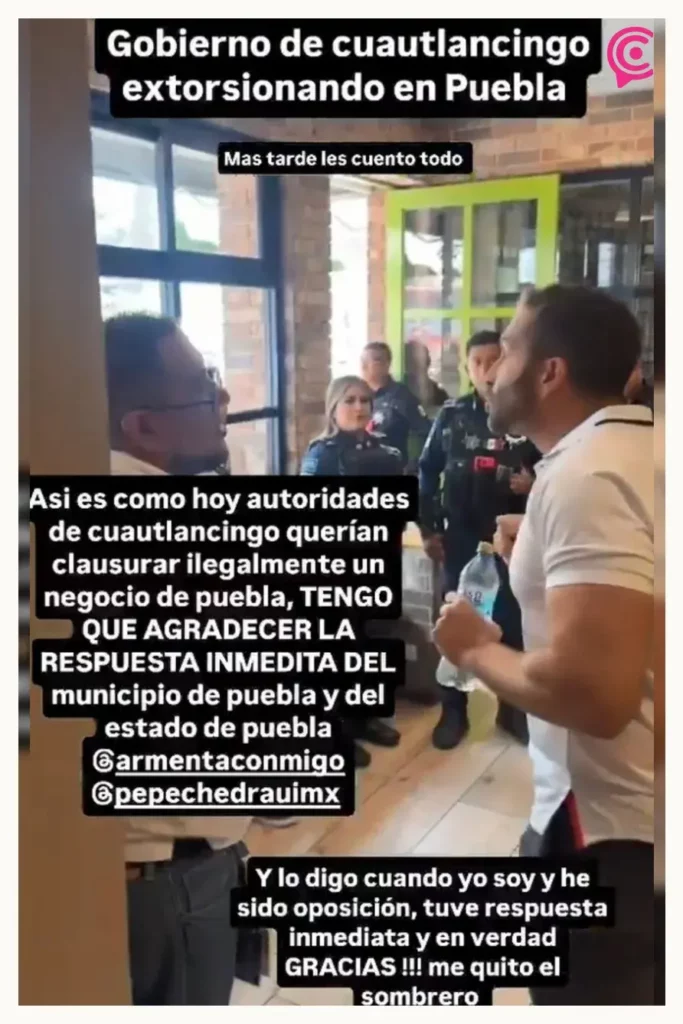 Bruno Taveira impide diligencia de Cuautlancingo en restaurante Taggers pese a que paga trámites desde 2020