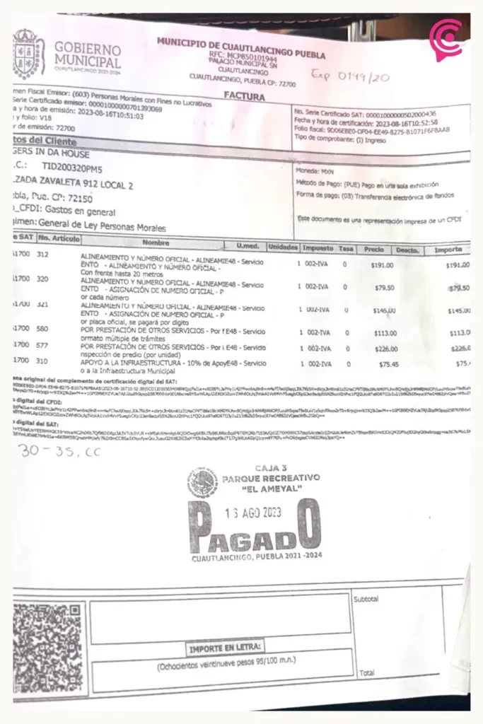 Bruno Taveira impide diligencia de Cuautlancingo en restaurante Taggers pese a que paga trámites desde 2020