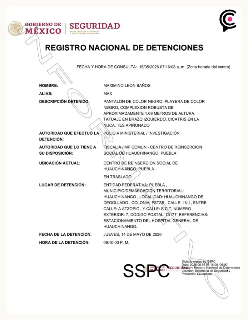Detienen a exdirector del Hospital General de Huauchinango en operativo policial