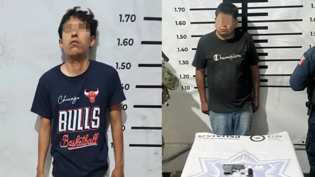 Policía de Texmelucan detiene a dos presuntos asaltantes tras agresión con arma de fuego