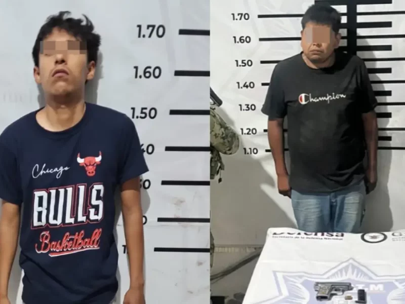 Policía de Texmelucan detiene a dos presuntos asaltantes tras agresión con arma de fuego