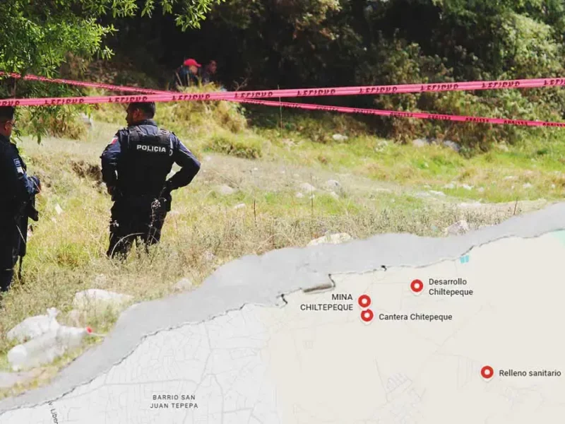 Localizan cadáver con huellas de violencia cerca del relleno sanitario de Chiltepeque, Puebla