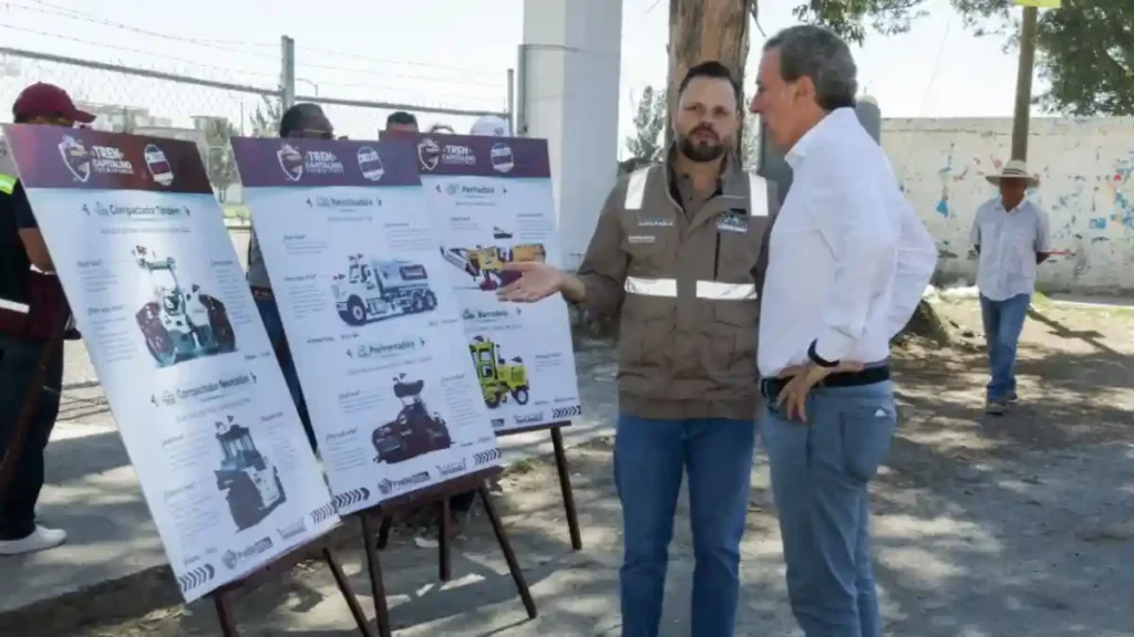 Supervisa Pepe Chedraui intervención del Tren Capitalino de Pavimentación en la colonia Vicente Guerrero