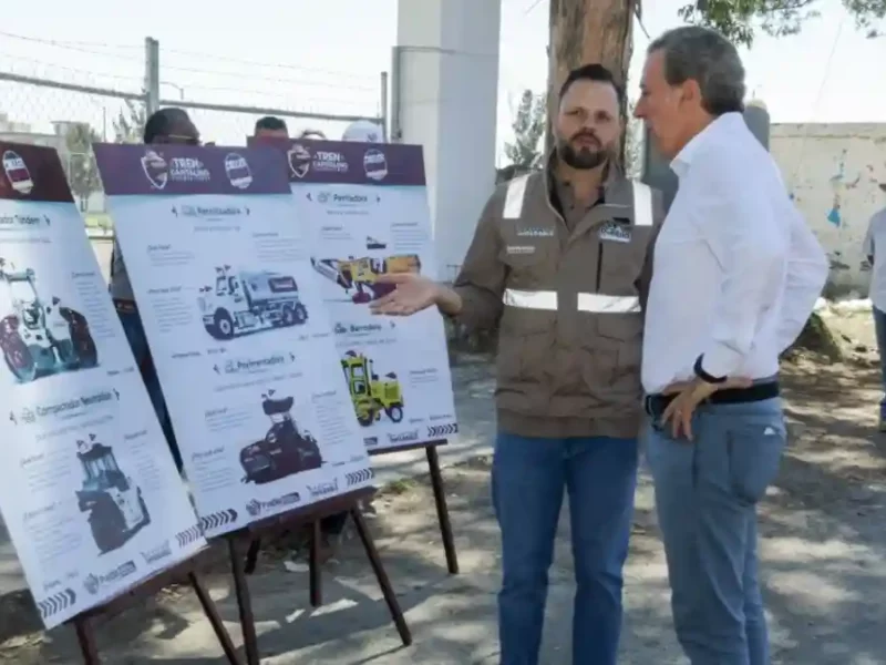 Supervisa Pepe Chedraui intervención del Tren Capitalino de Pavimentación en la colonia Vicente Guerrero