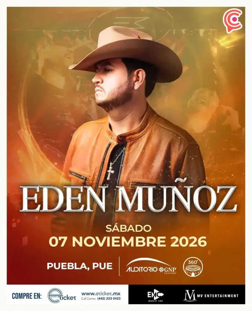 Edén Muñoz llegará a Puebla en 2026 con concierto 360; boletos de hasta cuatro mil pesos