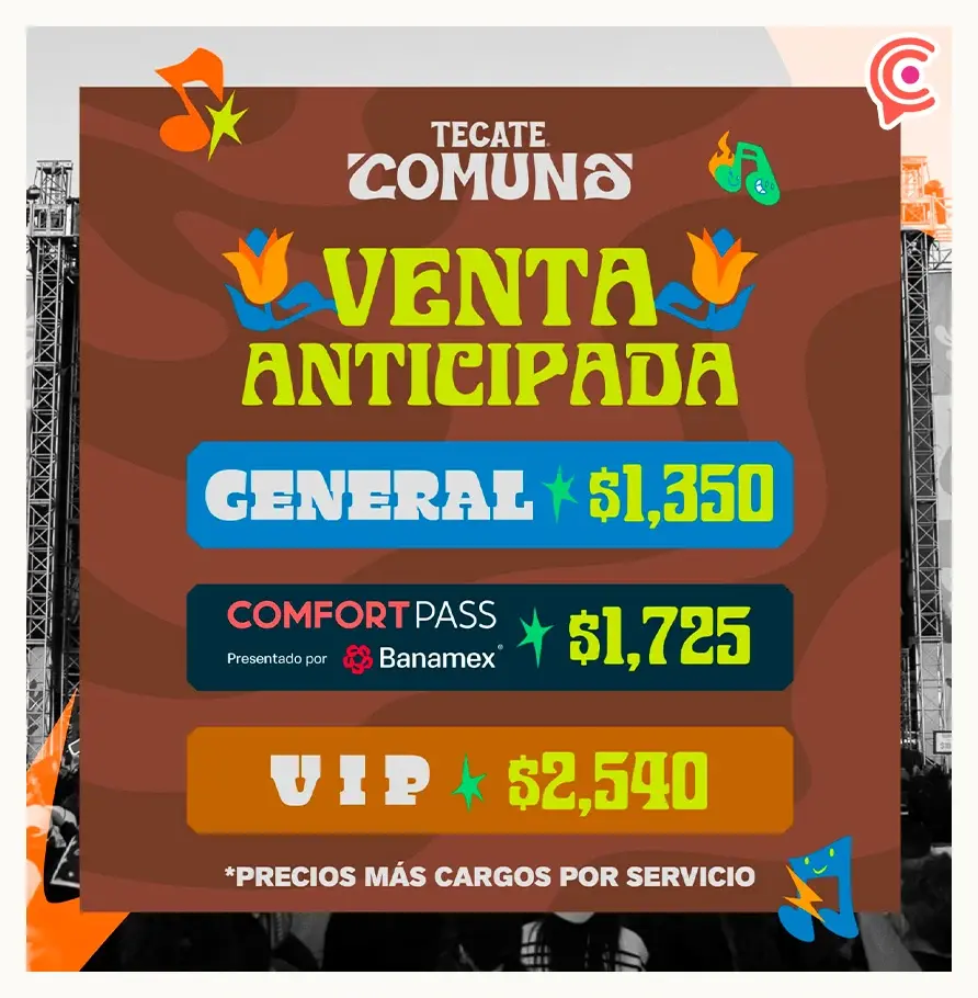 Anuncian venta anticipada de boletos para el Tecate Comuna 2026; fecha, costos y más