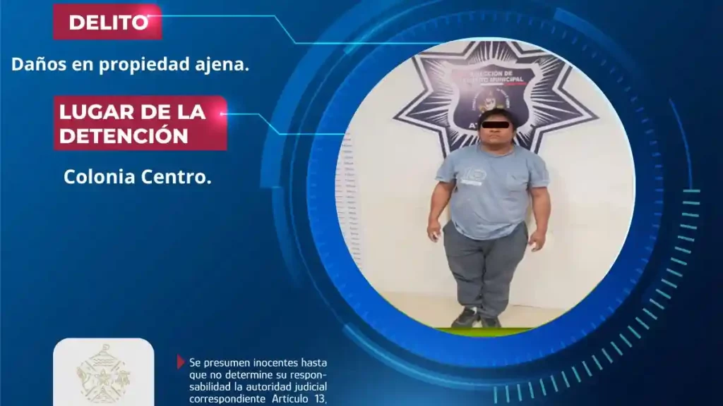 Actuación oportuna de policías de Atlixco permite asegurar a conductor por daños en propiedad ajena