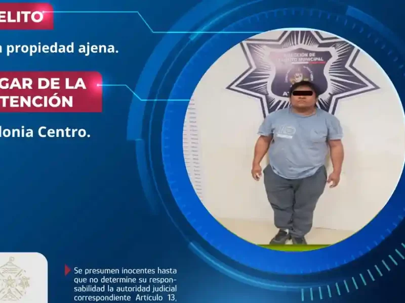 Actuación oportuna de policías de Atlixco permite asegurar a conductor por daños en propiedad ajena