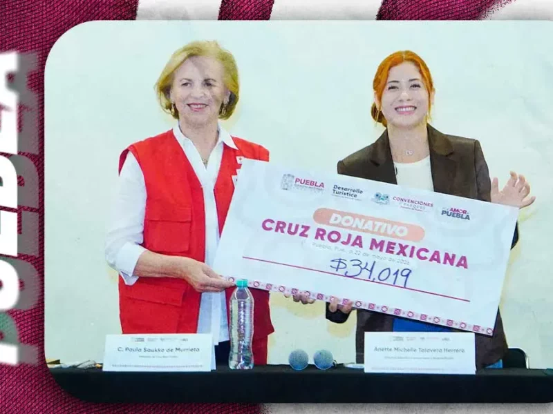 Convenciones y Parques entrega donativo a Cruz Roja Puebla para la colecta 2026